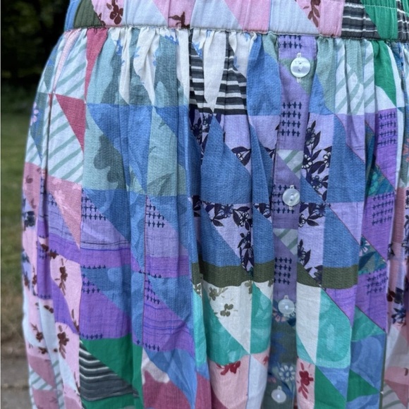 Amazing find! Brand new with tags Vibrant Patchwork Maxi Skirt in Blue - Picture 5 of 6